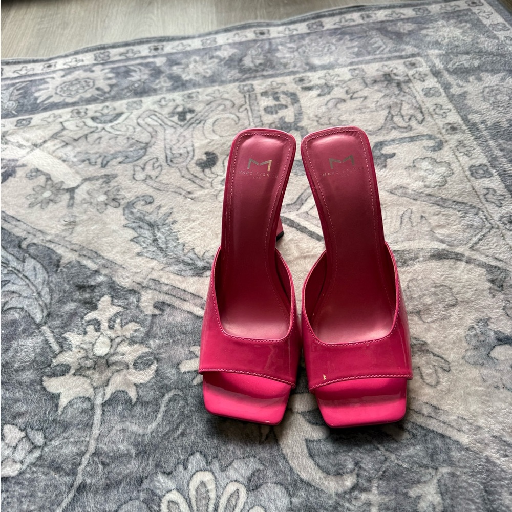 Marc Anthony Hot Pink Open-Toe Slide Heels